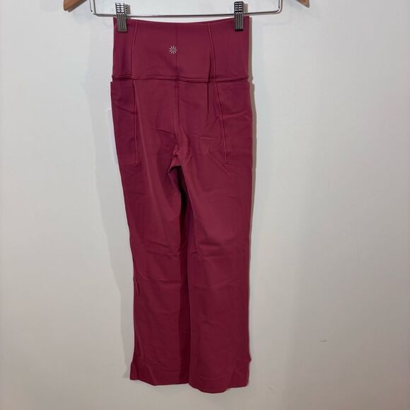 Athleta Transcend High Rise Stash Straight Crop NEW with tags Size XS Berry Rose - Picture 5 of 13